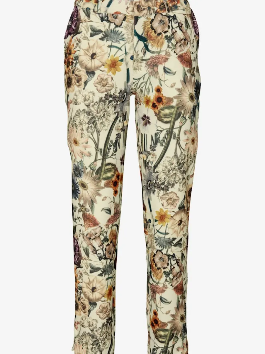 Pantalon fluide imprimé floral à taille standard et pieds ajustés