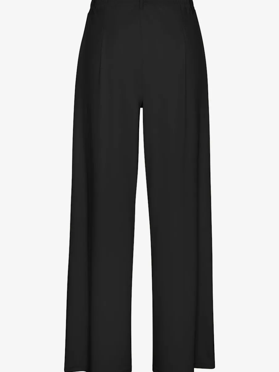 Pantalon fluide à taille haute avec poches latérales et jambes larges