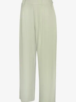 Pantalon fluide à taille haute avec poches latérales et jambes larges