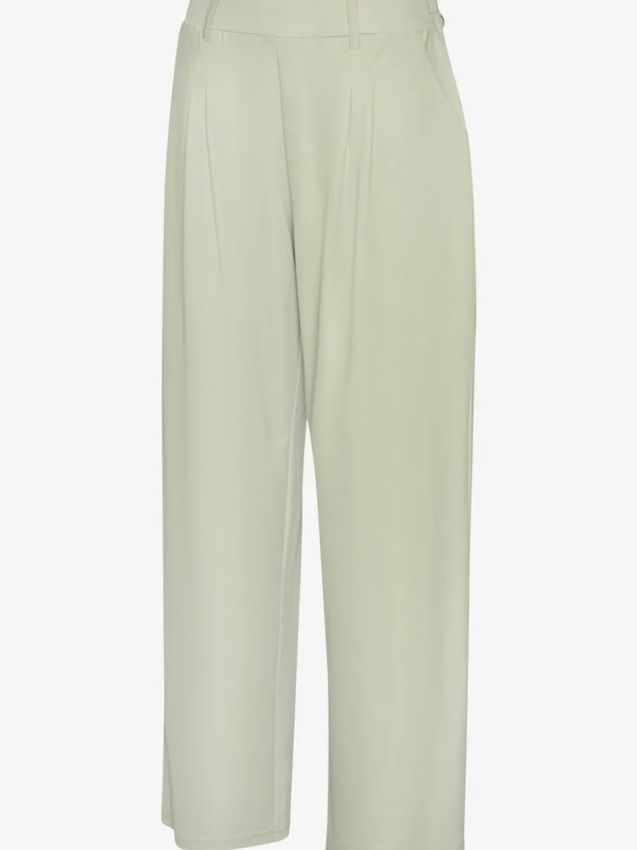 Pantalon fluide à taille haute avec poches latérales et jambes larges
