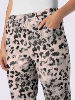Pantalon imprimé animal avec ceinture élastique et poches