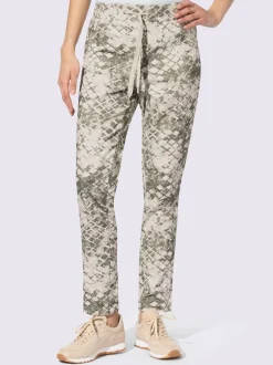 Pantalon imprimé avec ceinture élastique et poches