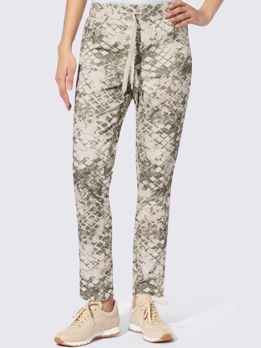 Pantalon imprimé avec ceinture élastique et poches