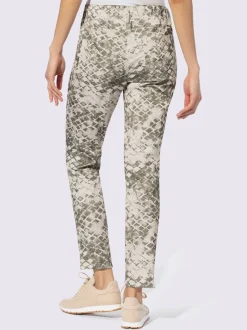 Pantalon imprimé avec ceinture élastique et poches