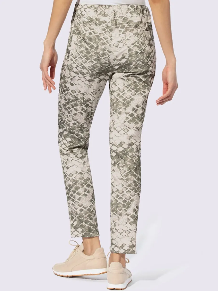 Pantalon imprimé avec ceinture élastique et poches