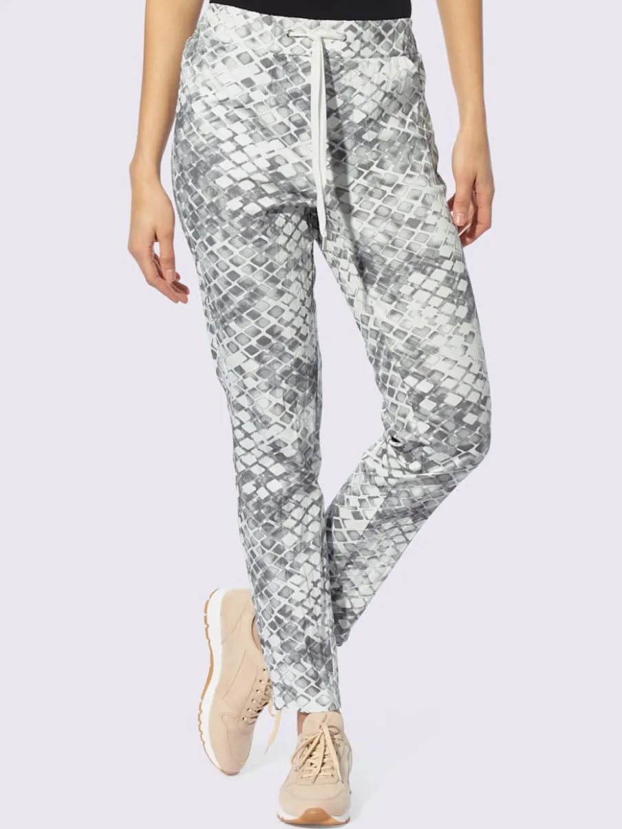 Pantalon imprimé avec ceinture élastique et poches