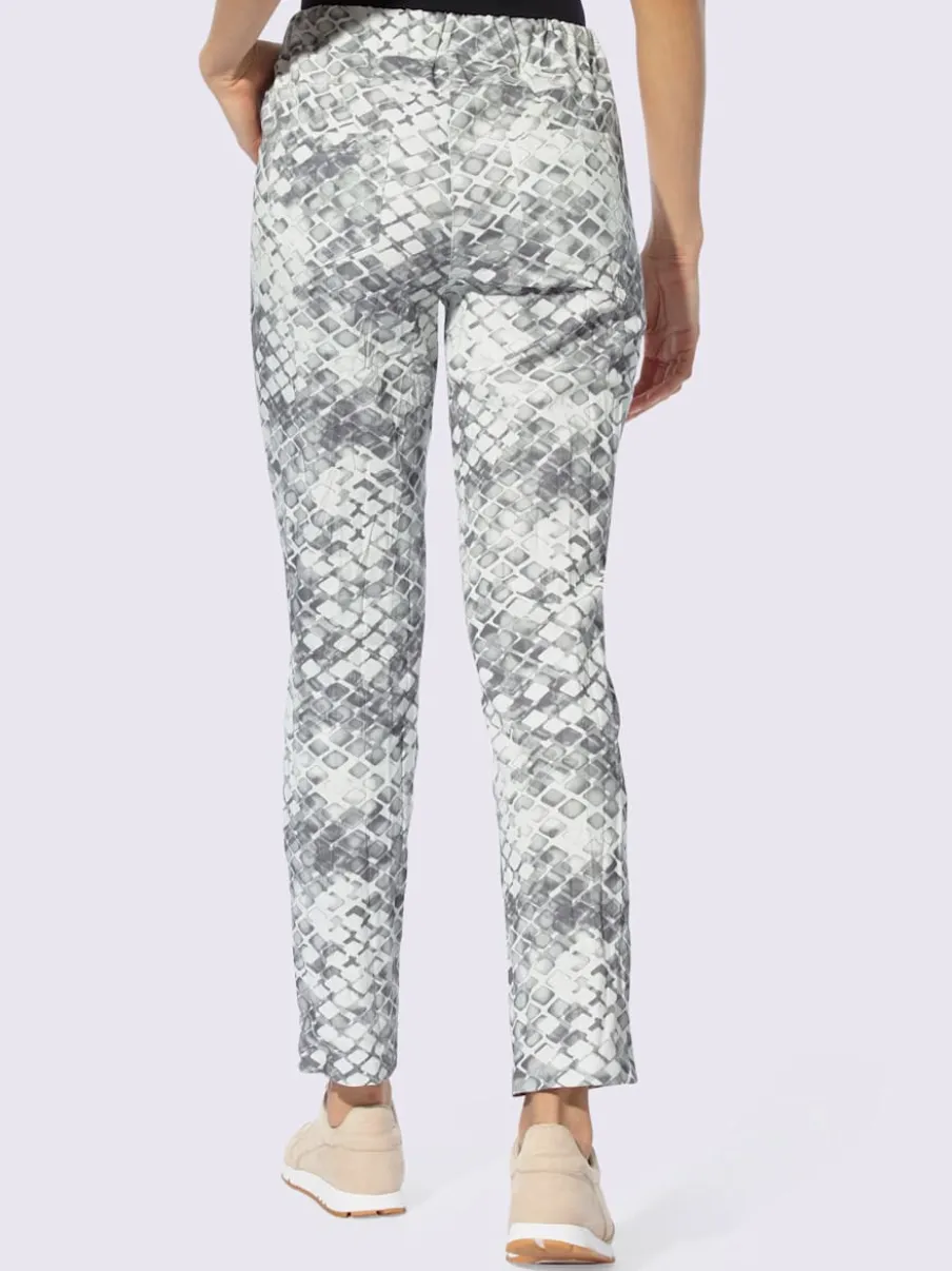 Pantalon imprimé avec ceinture élastique et poches