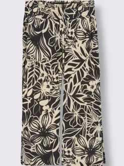 Pantalon imprimé ceinture smockée