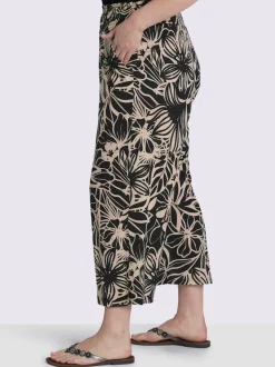 Pantalon imprimé ceinture smockée