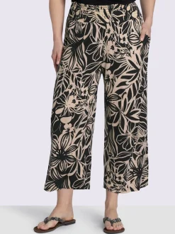 Pantalon imprimé ceinture smockée
