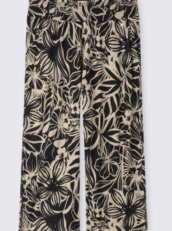 Pantalon imprimé ceinture smockée