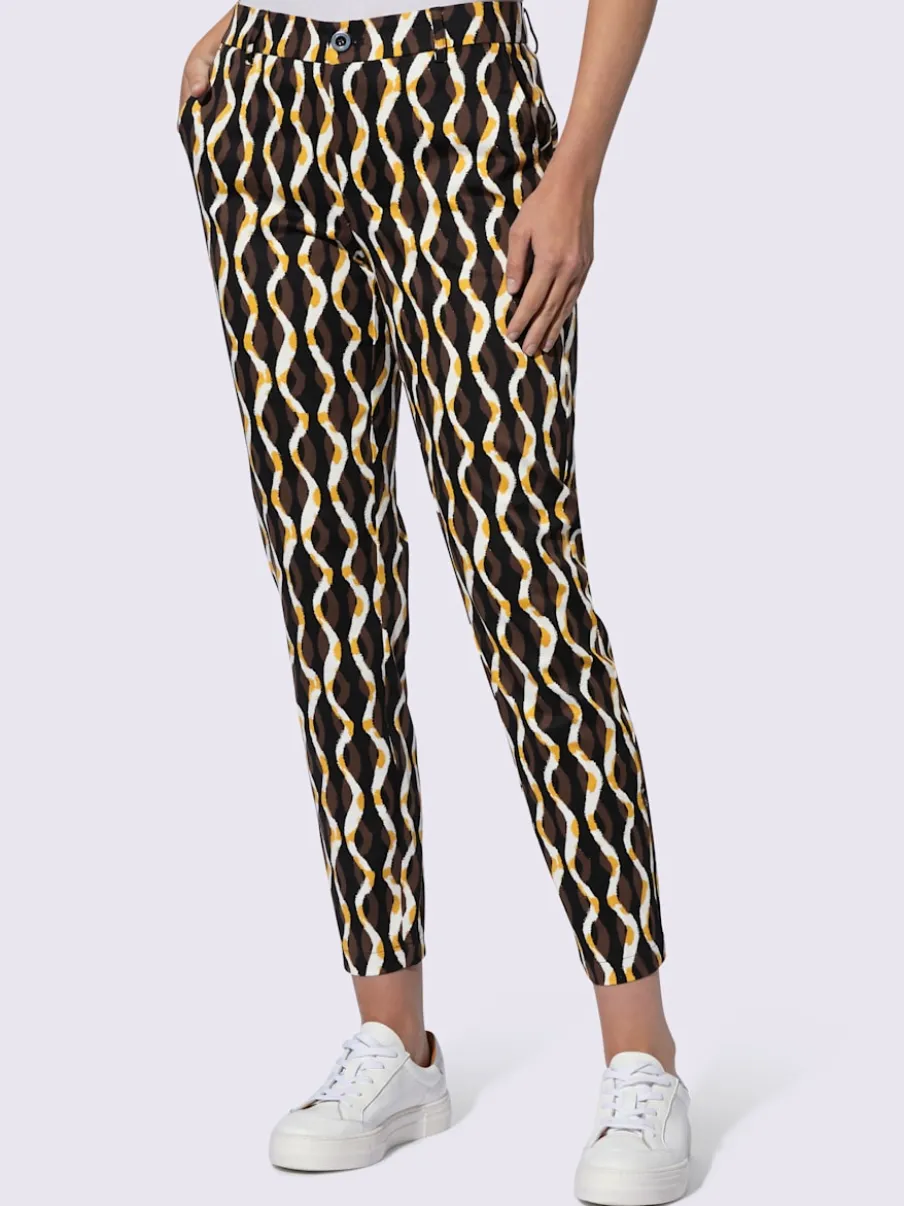 Pantalon imprimé en coton avec poches latérales confortables