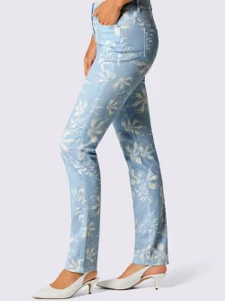 Pantalon imprimé floral en mélange coton et lyocell
