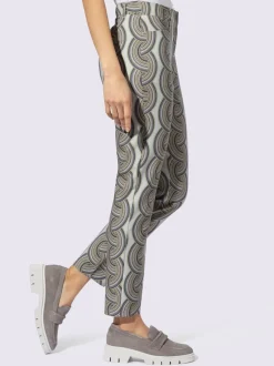 Pantalon à imprimé graphique avec poches et fermeture crochet