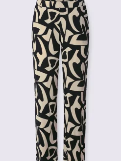 Pantalon imprimé à jambes larges avec poches et ceinture élastique