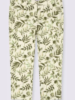 Pantalon imprimé motif feuilles