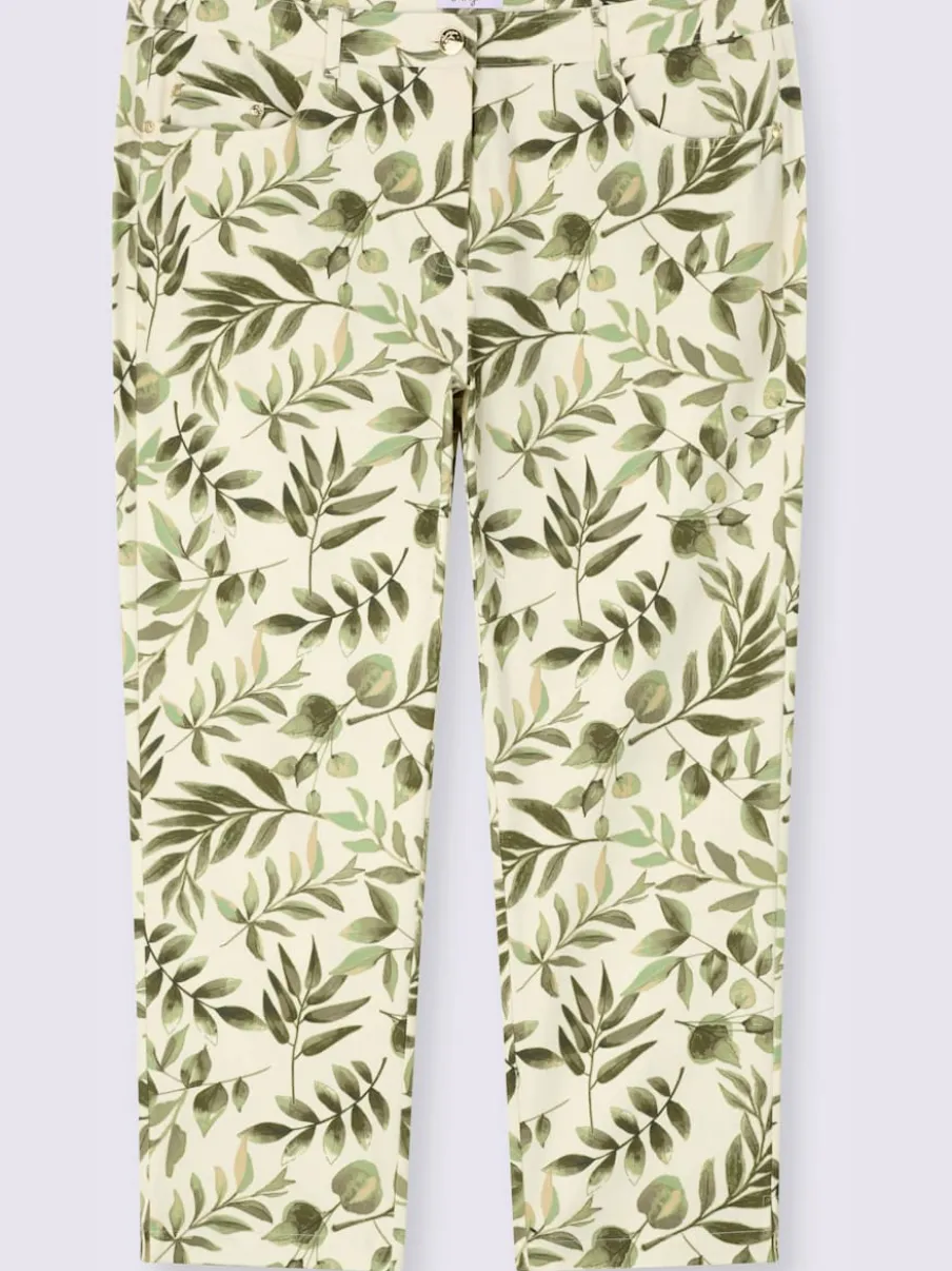 Pantalon imprimé motif feuilles