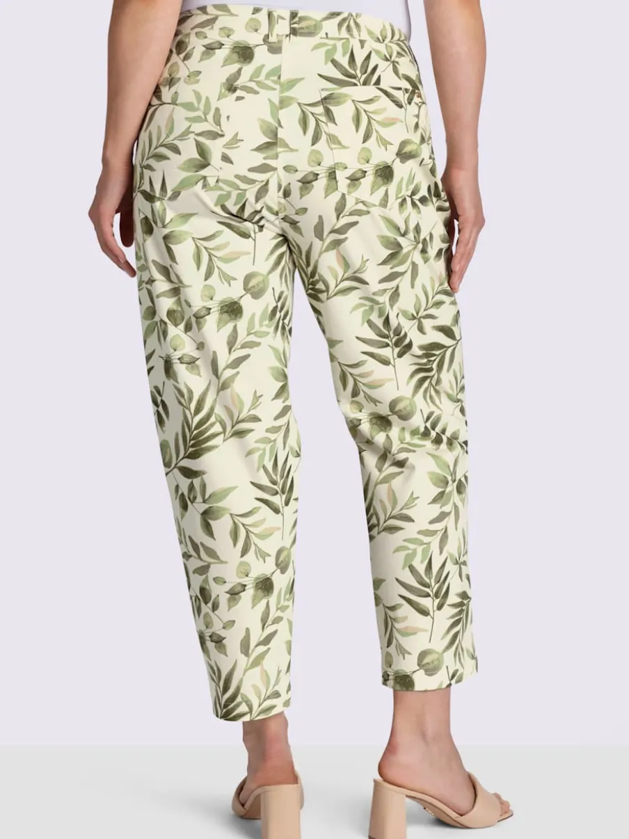 Pantalon imprimé motif feuilles