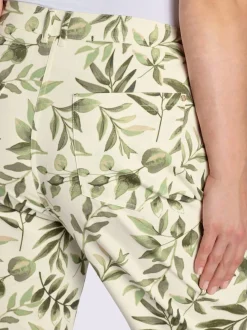 Pantalon imprimé motif feuilles
