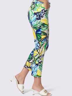 Pantalon imprimé motifs fleuris avec poches et fentes latérales