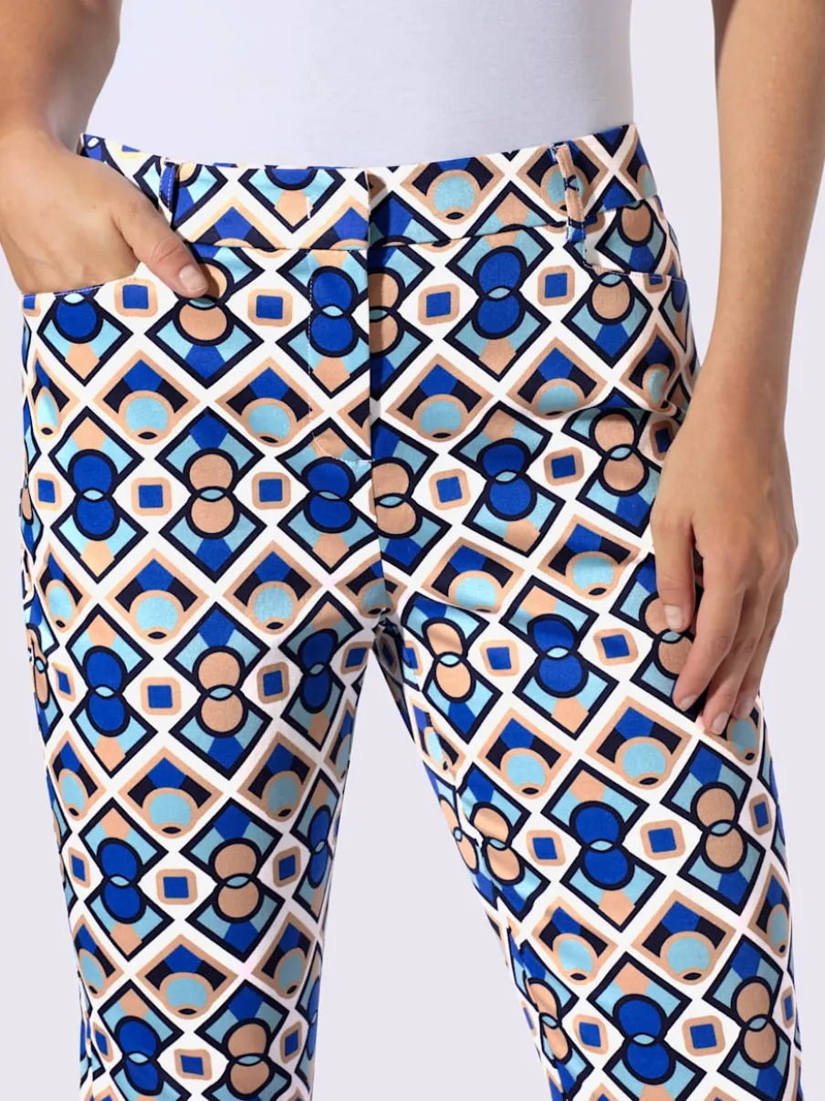 Pantalon imprimé motifs graphiques avec poches devant arrière