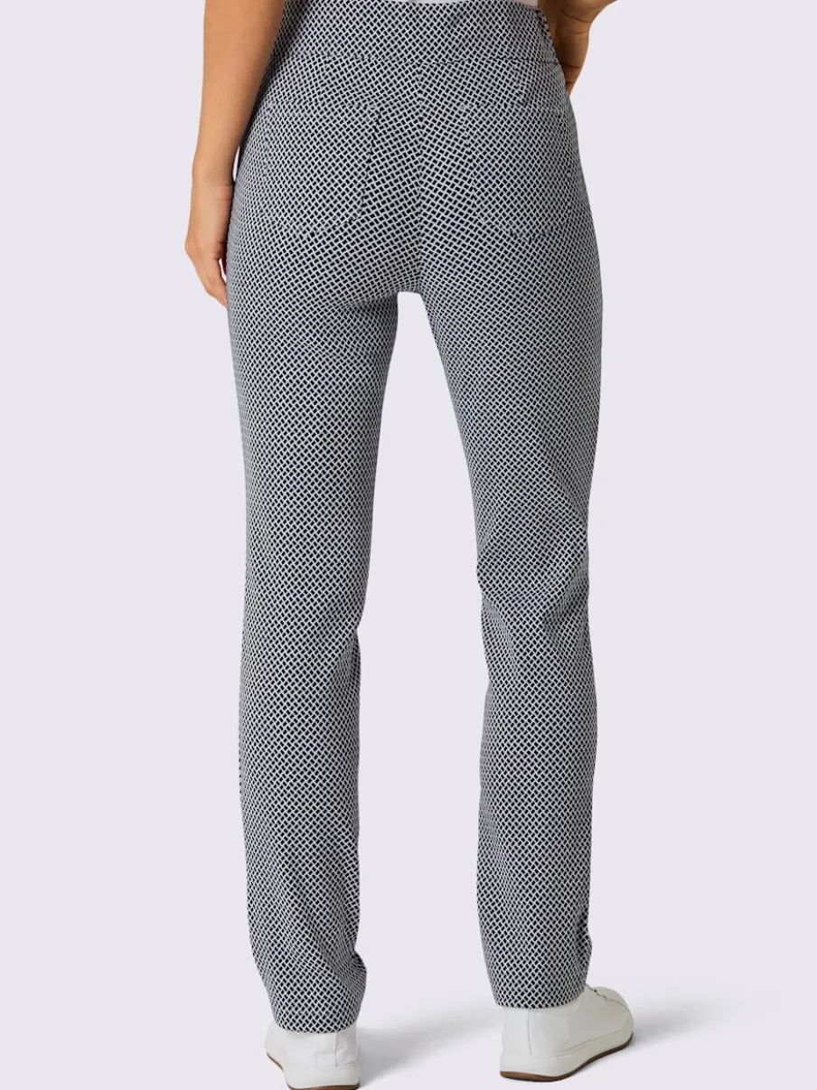 Pantalon jacquard à ceinture confortable et poches pratiques