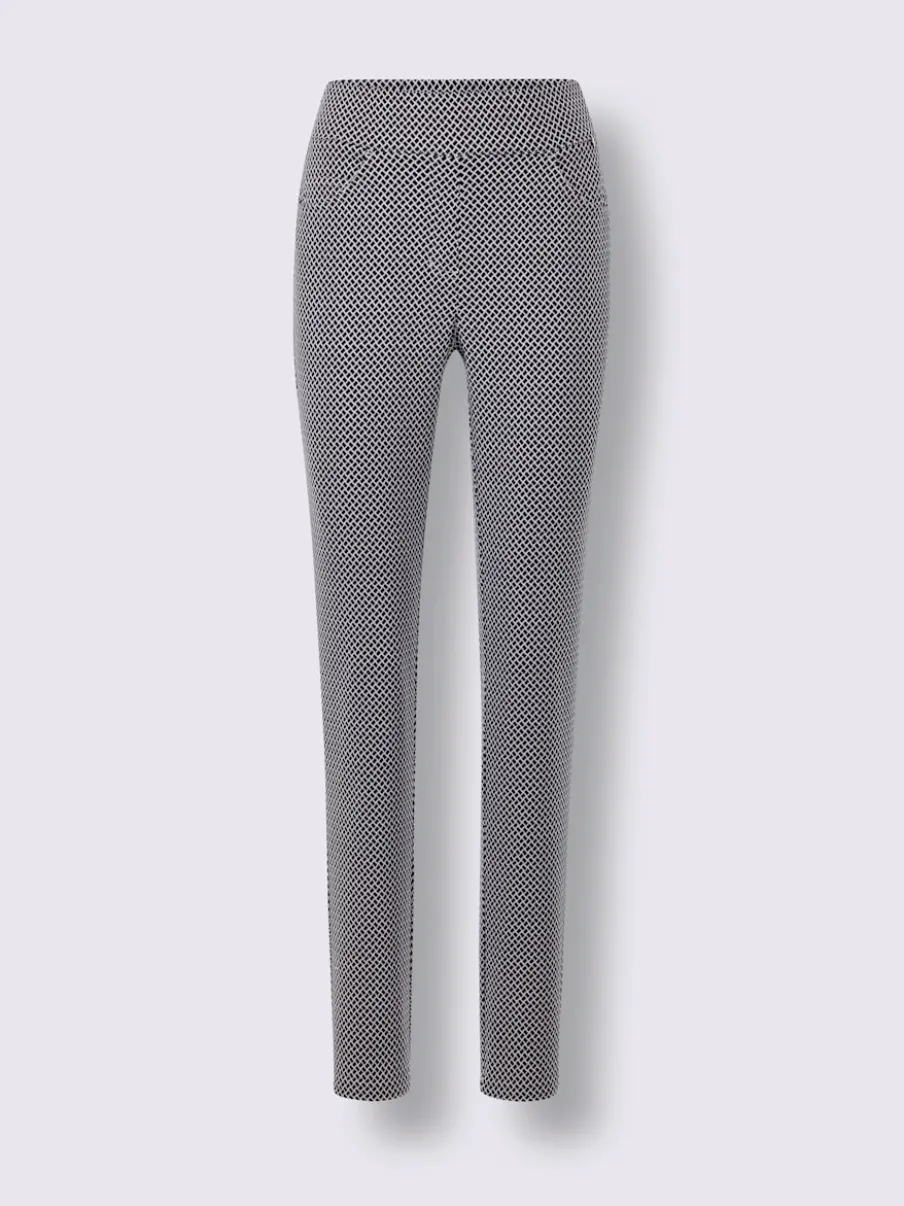 Pantalon jacquard à ceinture confortable et poches pratiques