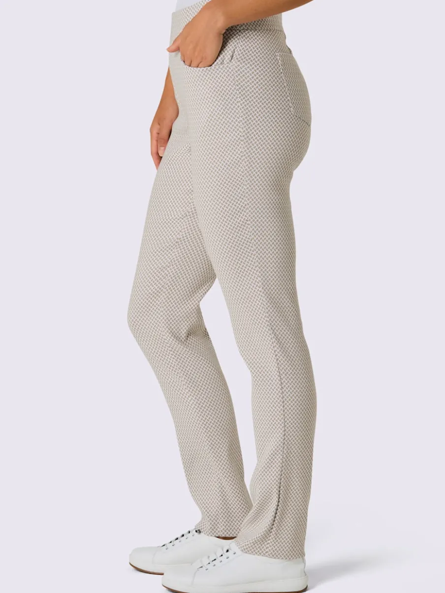 Pantalon jacquard à ceinture confortable et poches pratiques