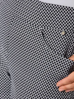 Pantalon jacquard à ceinture confortable et poches pratiques