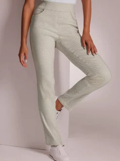 Pantalon jacquard à ceinture confortable et poches pratiques