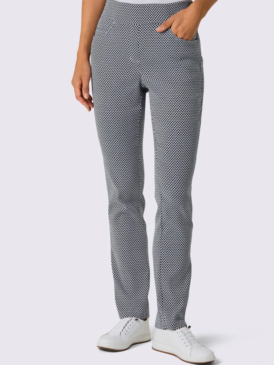 Pantalon jacquard à ceinture confortable et poches pratiques