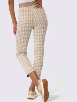 Pantalon jacquard structuré avec large ceinture élastique et poches