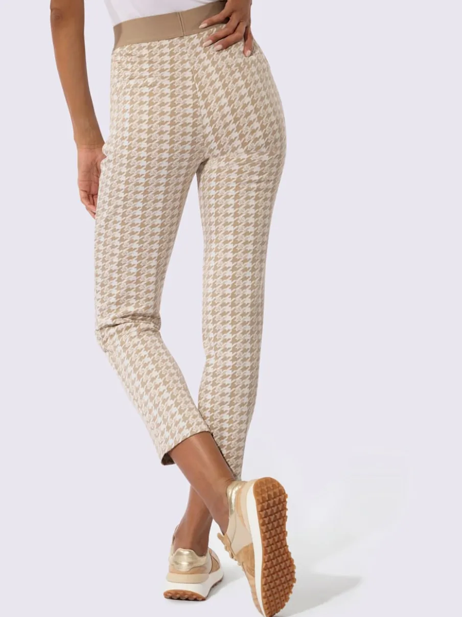 Pantalon jacquard structuré avec large ceinture élastique et poches