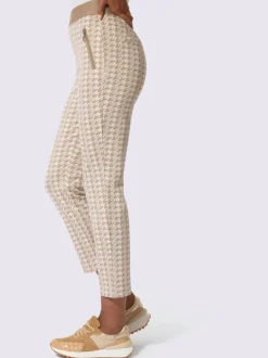 Pantalon jacquard structuré avec large ceinture élastique et poches