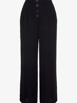Pantalon à jambes extra-amples avec poches latérales smockées