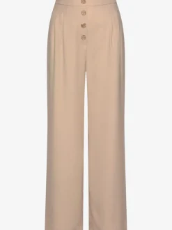 Pantalon à jambes extra-amples avec poches latérales smockées