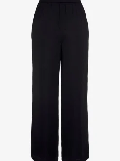 Pantalon à jambes extra-amples avec poches latérales smockées
