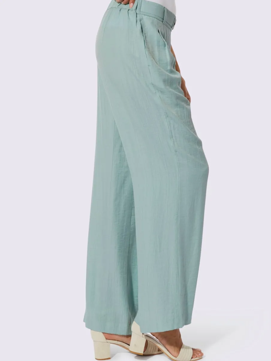 Pantalon à jambes larges avec ceinture élastique et poches