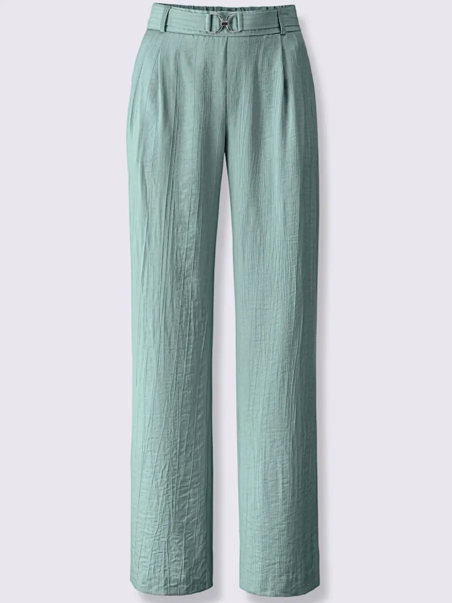 Pantalon à jambes larges avec ceinture élastique et poches