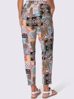 Pantalon jogpant en coton à motifs fleuris avec ceinture élastique