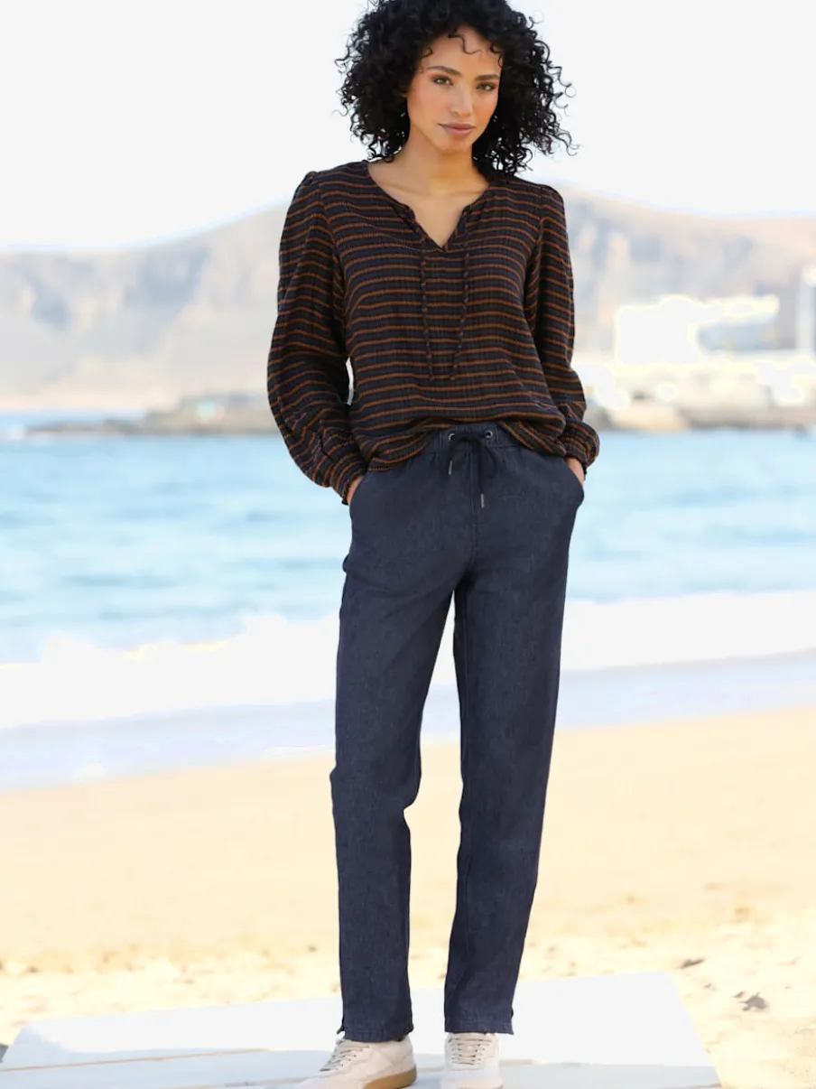 Pantalon jogpant qualité denim teintée