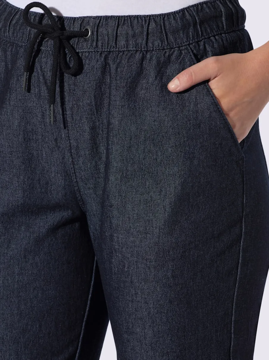 Pantalon jogpant qualité denim teintée