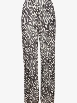 Pantalon large avec ceinture élastique et poches fendues