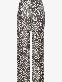 Pantalon large avec ceinture élastique et poches fendues
