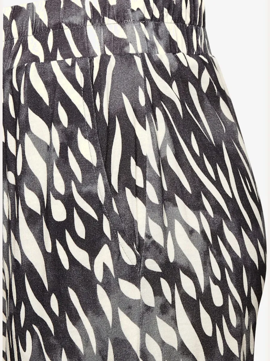 Pantalon large avec ceinture élastique et poches fendues