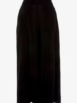Pantalon large avec ceinture élastique et poches fendues