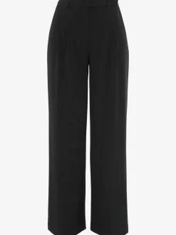 Pantalon large avec pinces à poches fendues et décoratives