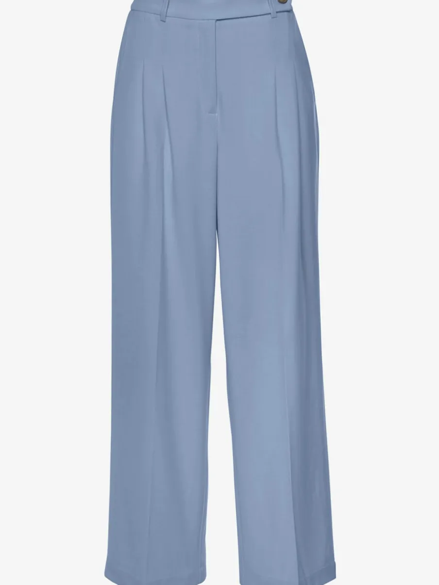 Pantalon large avec pinces à poches fendues et décoratives