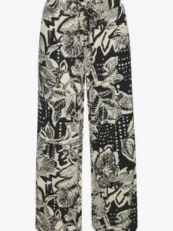 Pantalon large avec poches latérales et imprimé floral