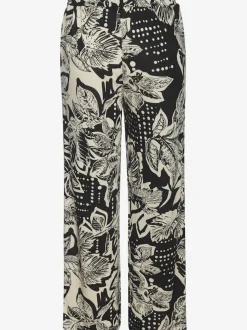 Pantalon large avec poches latérales et imprimé floral
